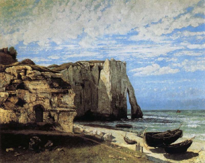 Courbet, Gustave The Cliff at Etretat after the Storm oil painting picture